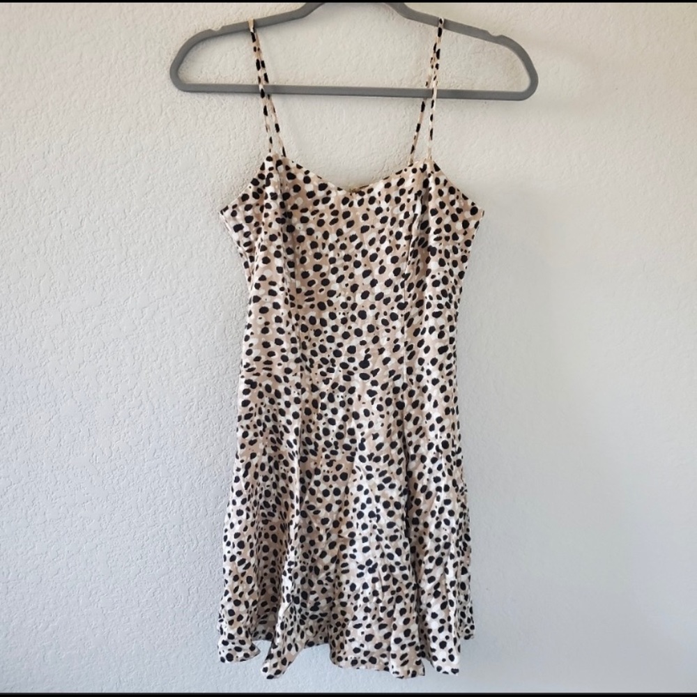 & Other Stories leopard mini skater dress